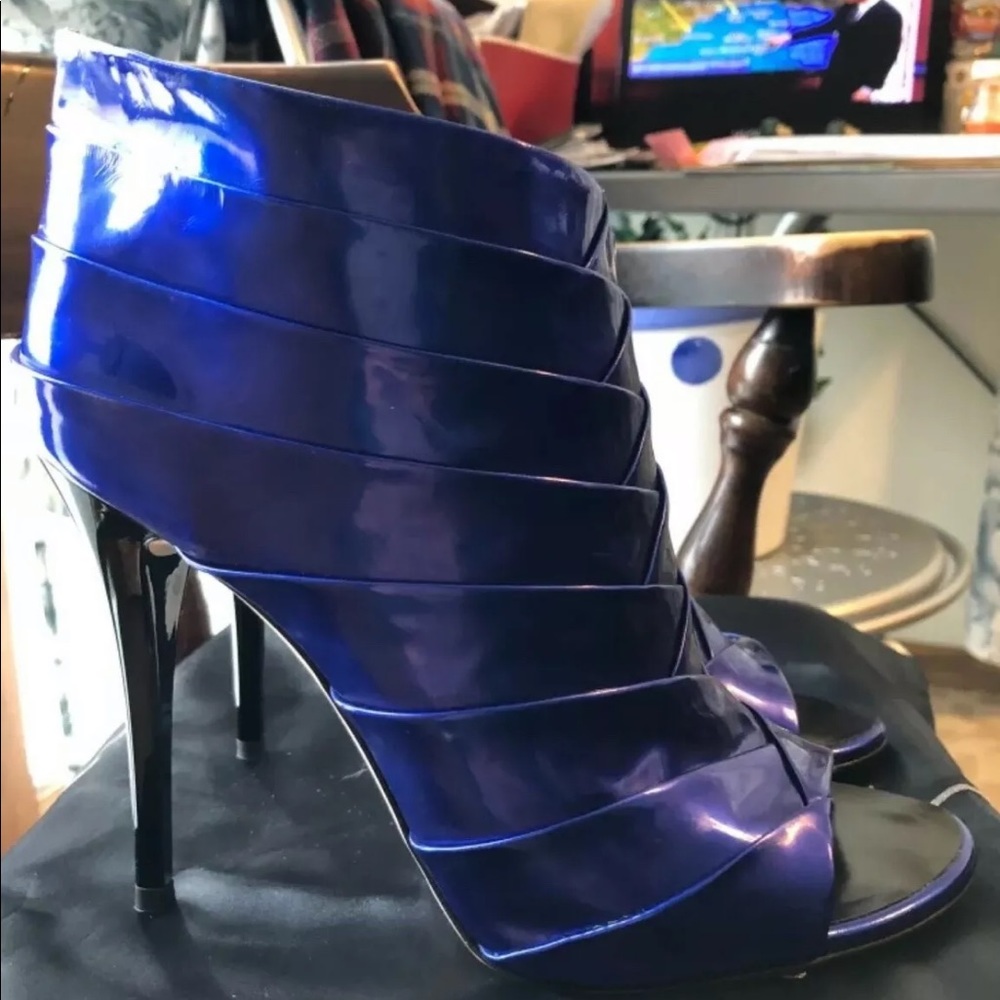 Giuseppe Zanotti Metallic Peep-toe Booties 39.5 - Picture 4 of 8
